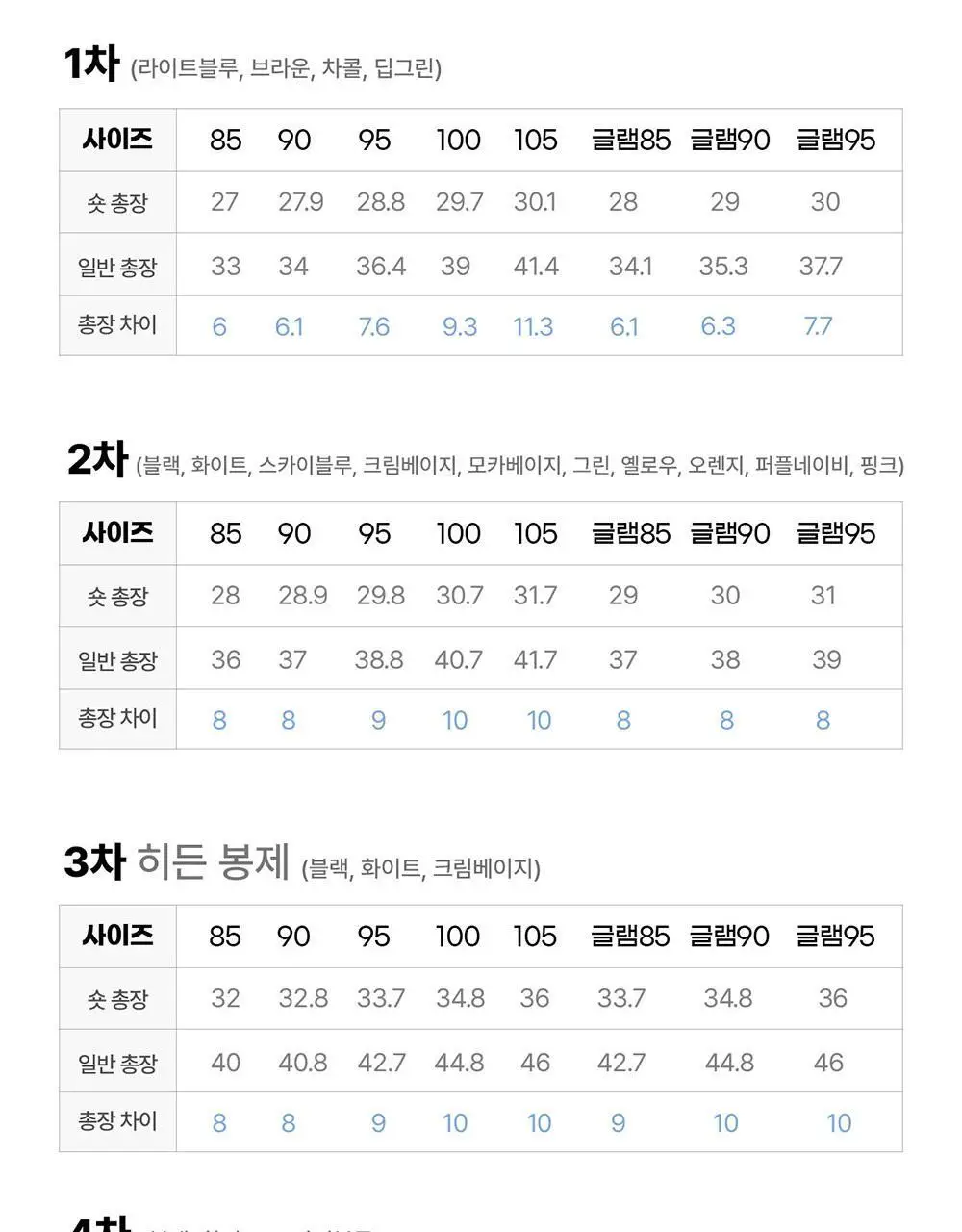 [컴포트랩] 에르고핏 골지 튜브탑 일반기장 6colors / 8Size 상세페이지 13